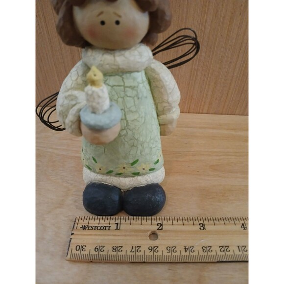 Prayer Angel of Courage Holding Candle Resin Figurine "I said a prayer for you" - Picture 8 of 8